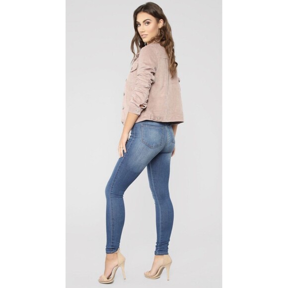 Fashion Nova Pink Corduroy Long Sleeve Jacket Size Large NEW - Picture 5 of 7